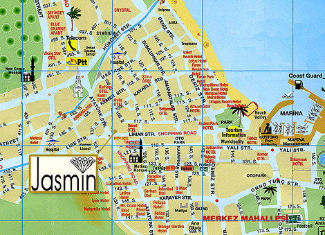 Stadtplan Kemer mit Jasmin Goldgeschft