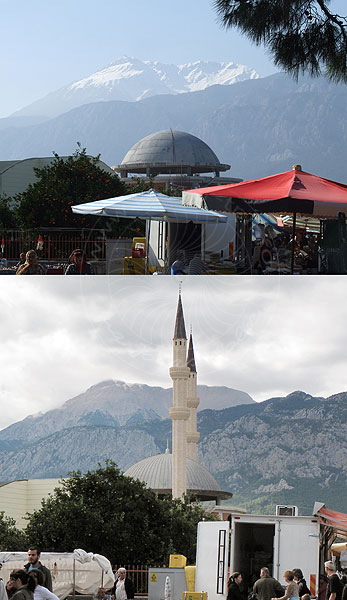 Kemer-Moschee.jpg - Der Neubau der zentralen Moschee stockt seit der Errichtung der beiden Minarette